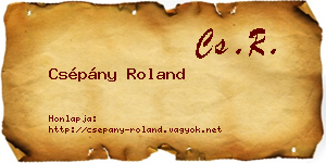 Csépány Roland névjegykártya